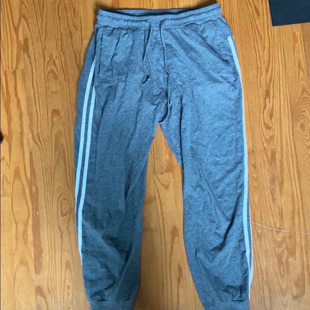 Grey Joggers with White Stripes